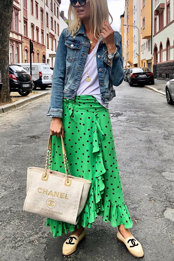 Float Around Ruffled Mid-length Skirt