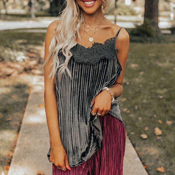 Lace Detailing Small Sling Multi-color Top