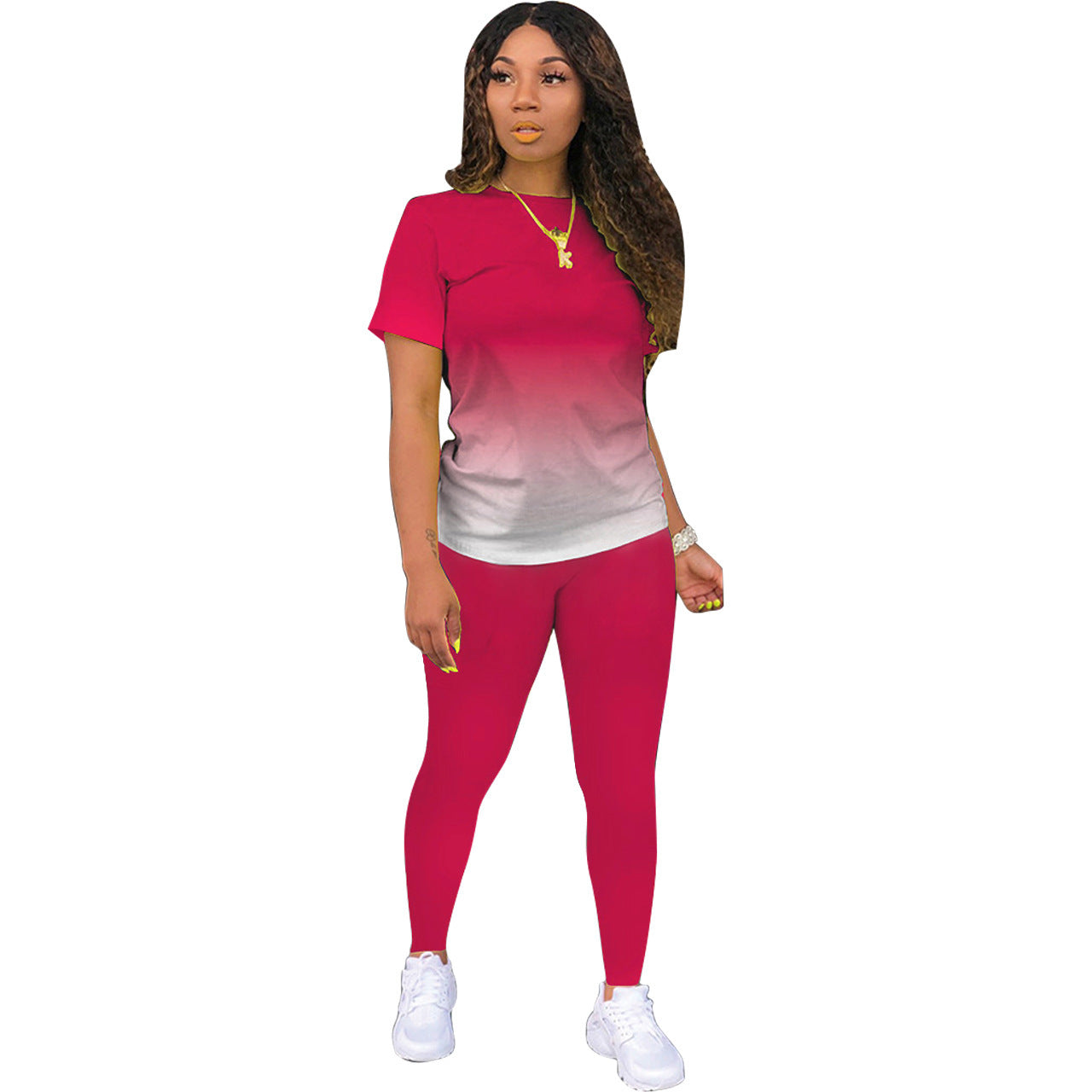 Gradient Two-piece Workout Leggings & Top