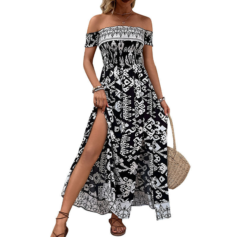 Black & White Slit Leg Dress