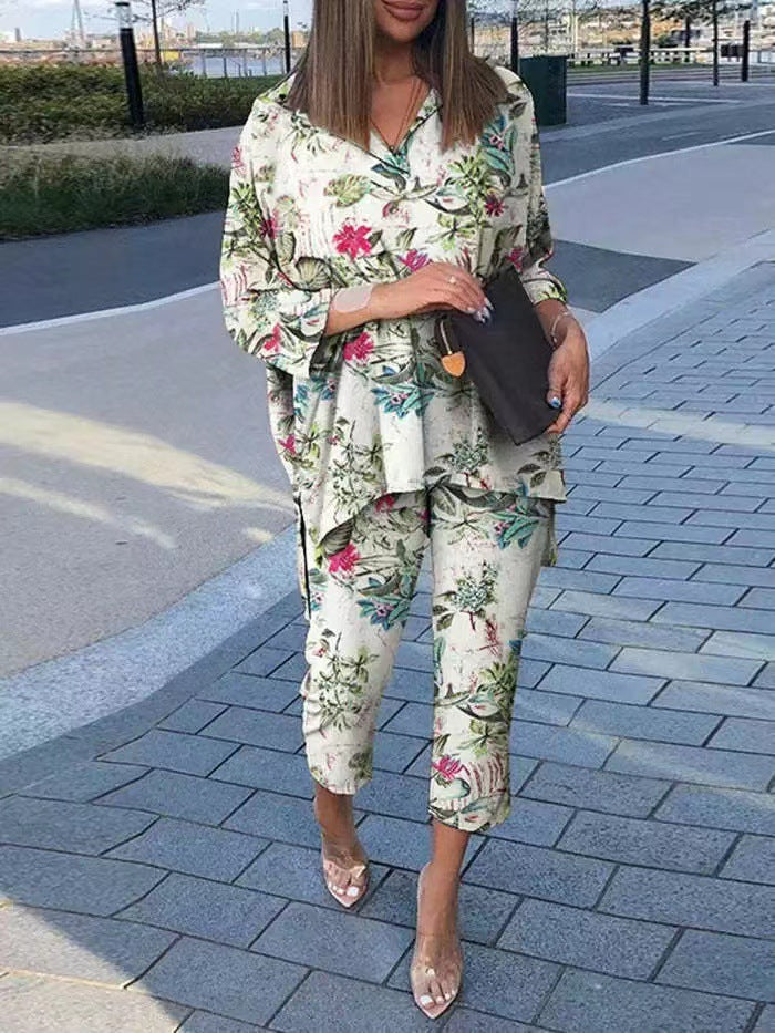 Cotton Linen Printed Loose Size 2 Piece Set