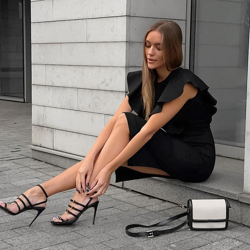 Sleek Sophistry Slim-fit Sheath High Waist Dress