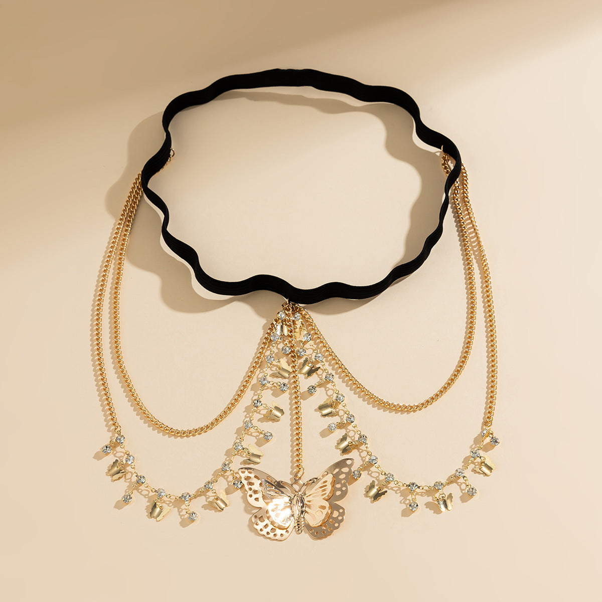 Elastic Band Thigh Bracelet with Painted Butterfly.