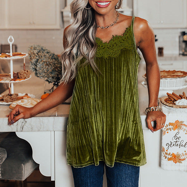 Lace Detailing Small Sling Multi-color Top