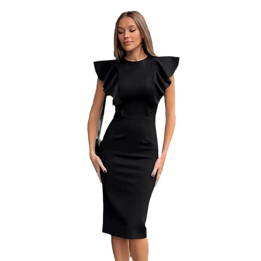Sleek Sophistry Slim-fit Sheath High Waist Dress