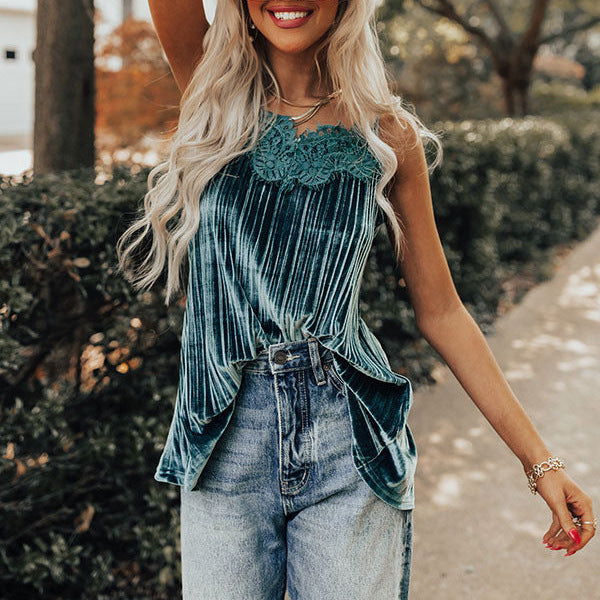 Lace Detailing Small Sling Multi-color Top