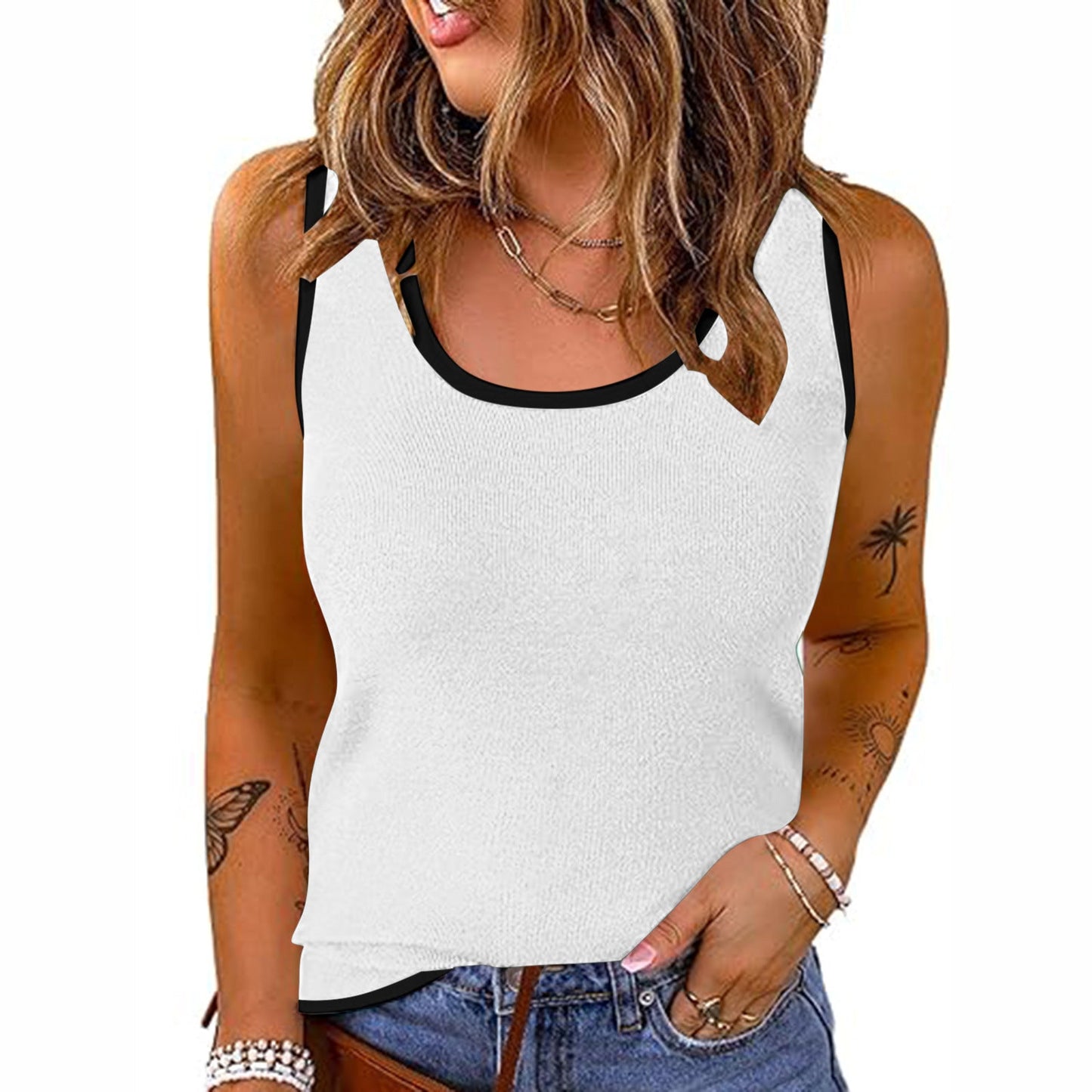 Stylish Sportswear U-neck Vest Casual Top