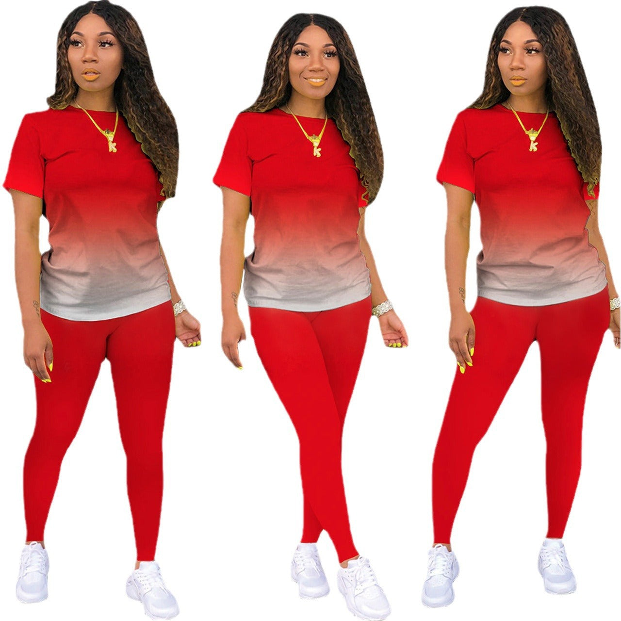 Gradient Two-piece Workout Leggings & Top