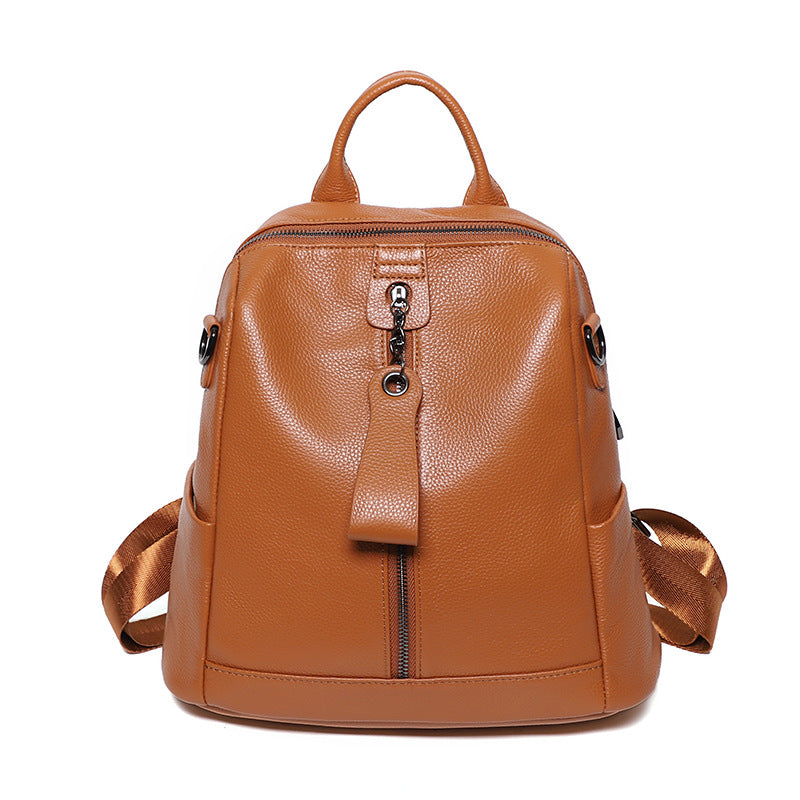 Genuine Cowhide Leather Large Backpack