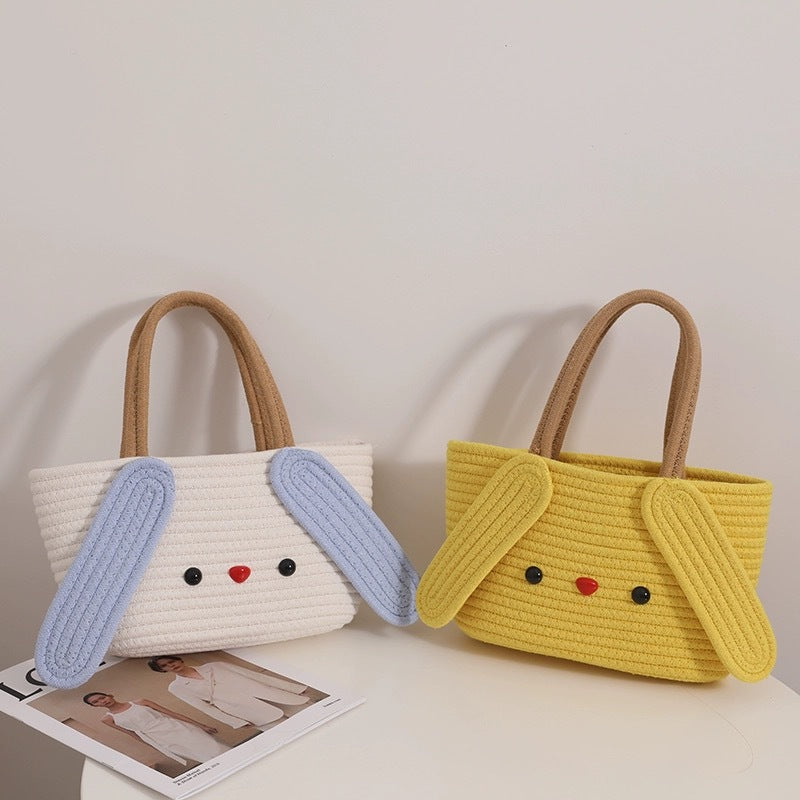 Cute Doggie Cartoon Knit Handbag
