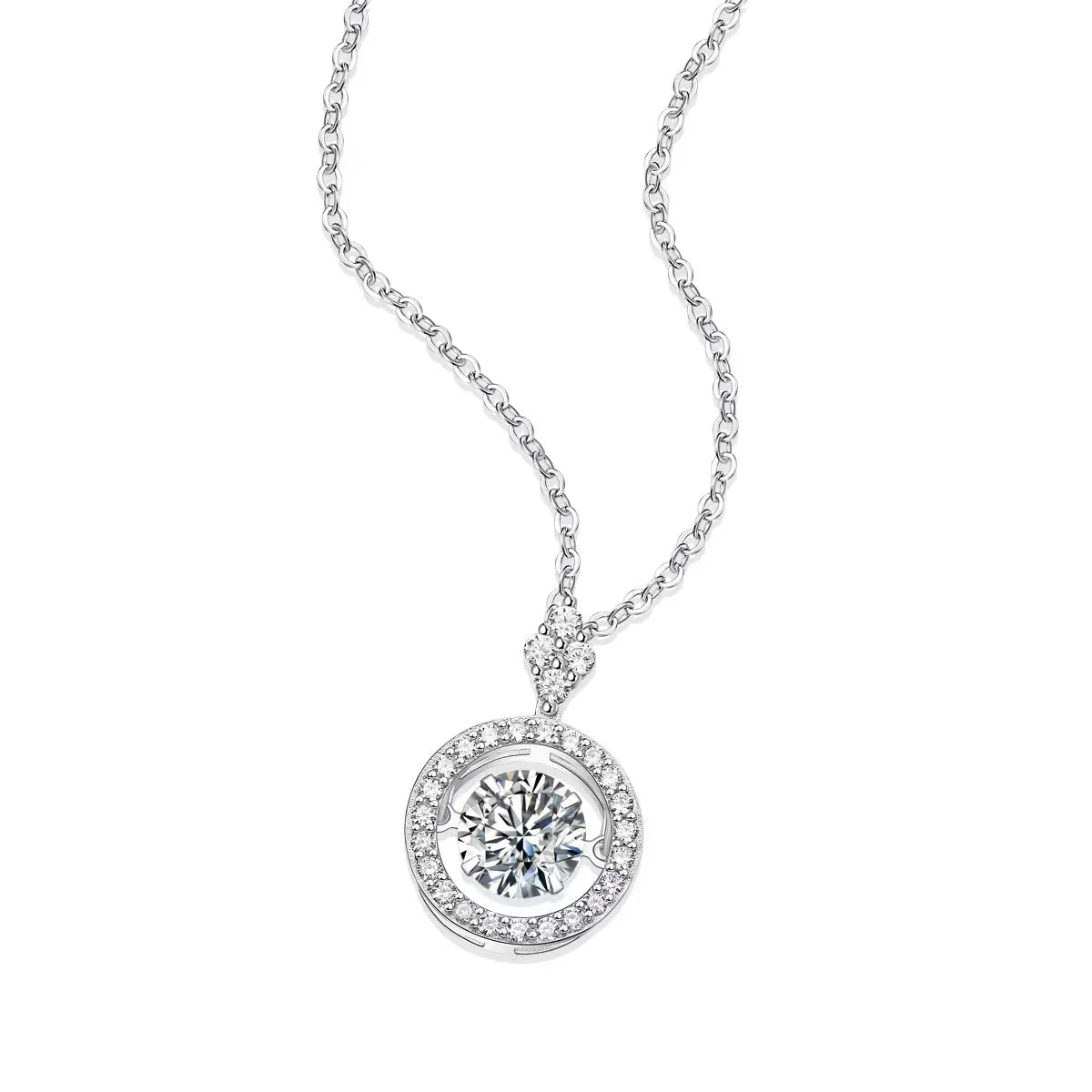 Brilliant Beating Heart 1 Carat Diamond Pendant Necklace - GRA Certified Moissanite