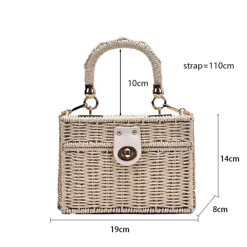 Bohemian Small Rattan Straw Crossbody Shoulder Bags