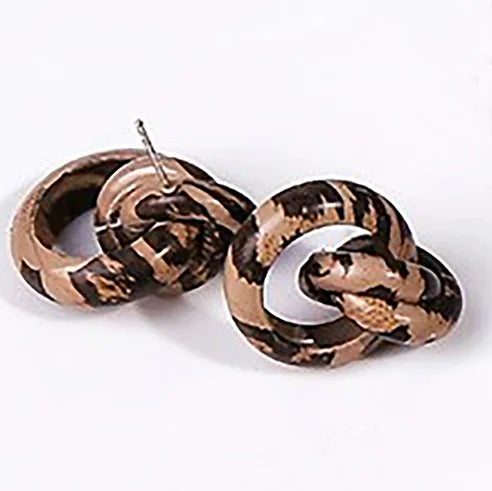 New Design Vintage Hear Leopard Print Earrings