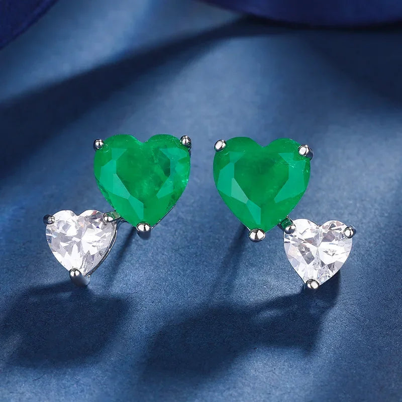 Sterling Silver Heart-shaped Pendant & Earrings Jewelry Set