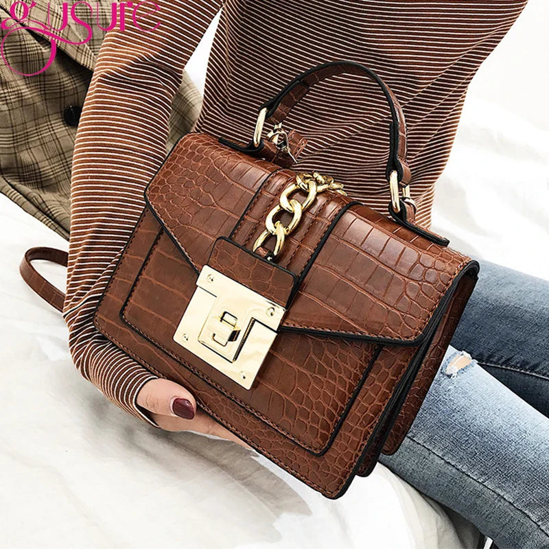 Alligator Pattern Shoulder Bag