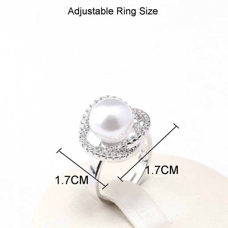 Real Freshwater Natural Pearl Jewelry Set - Necklace, Earring, Ring