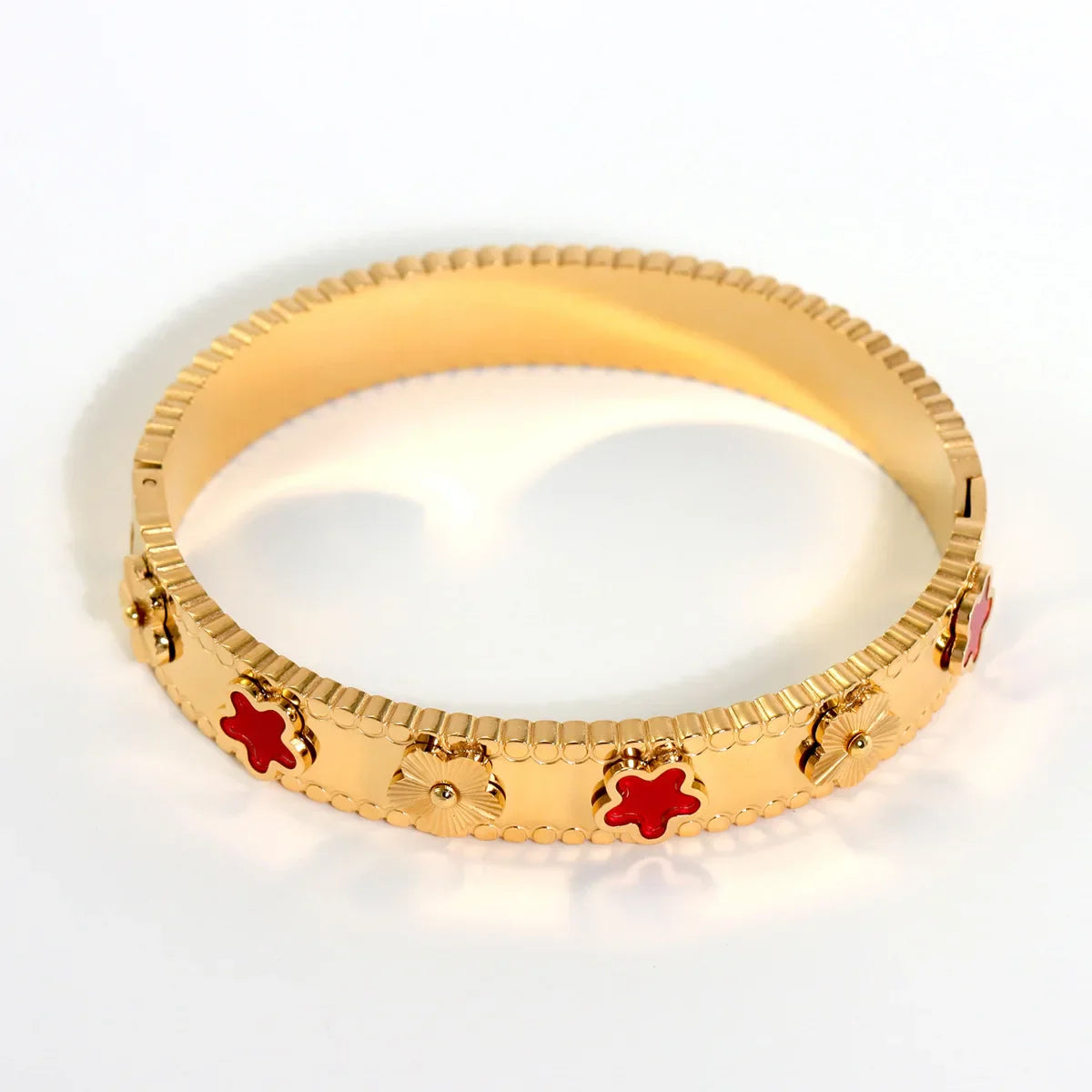 18k Gold Plated Lucky 4 Leaf Clover Bracelet