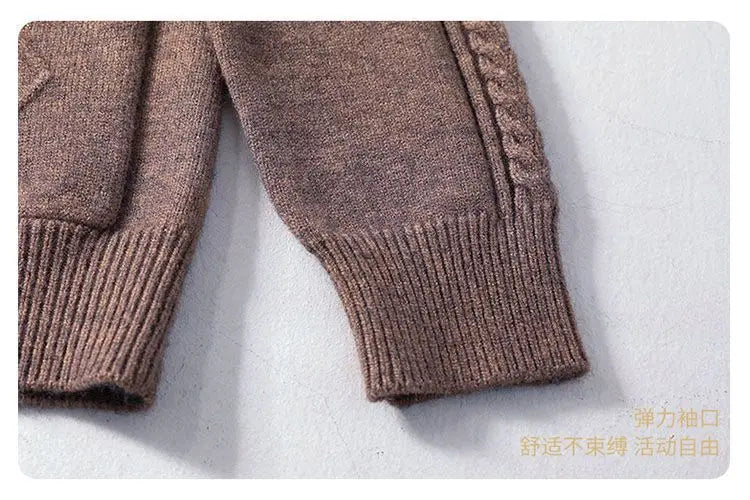 New Vintage  Button Cardigans Sweaters Coat with  Long Sleeve