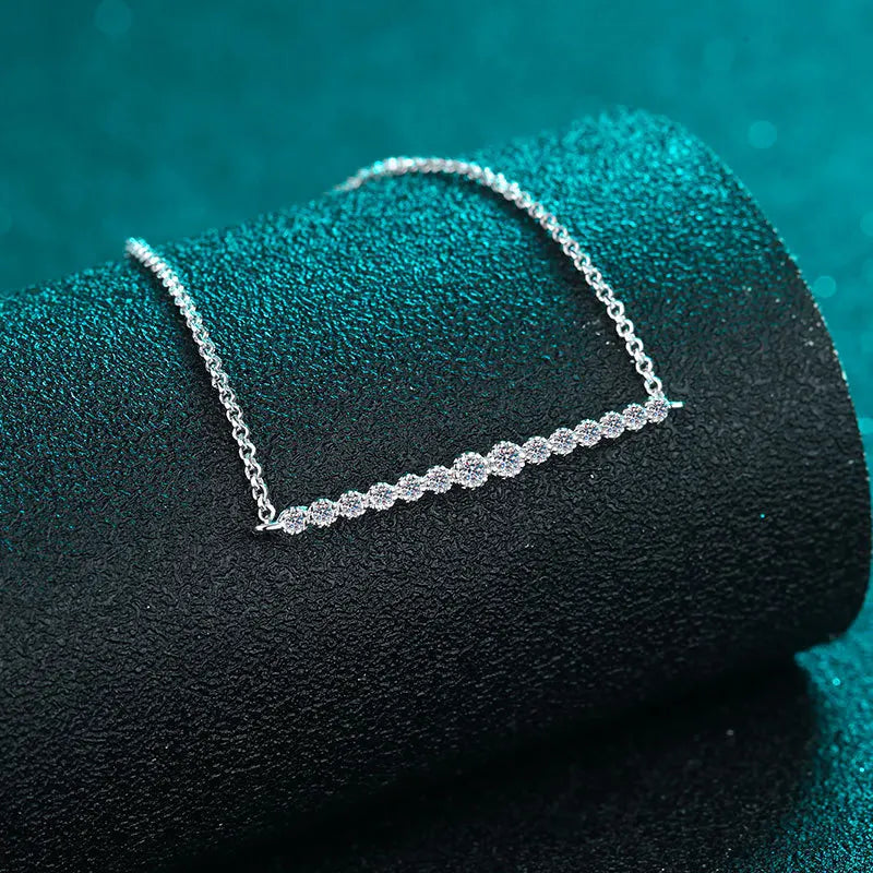 Radiant Moissanite Diamond Sterling Silver Bracelet Overlaid with 18k White Gold