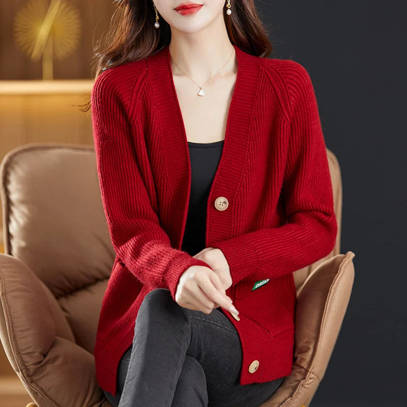 Sweater  V-neck  Cardigan Jacket