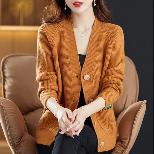 Sweater  V-neck  Cardigan Jacket