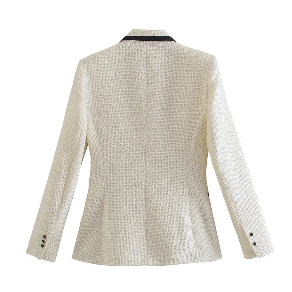 On-Trend Double Breasted Knitted Blazer