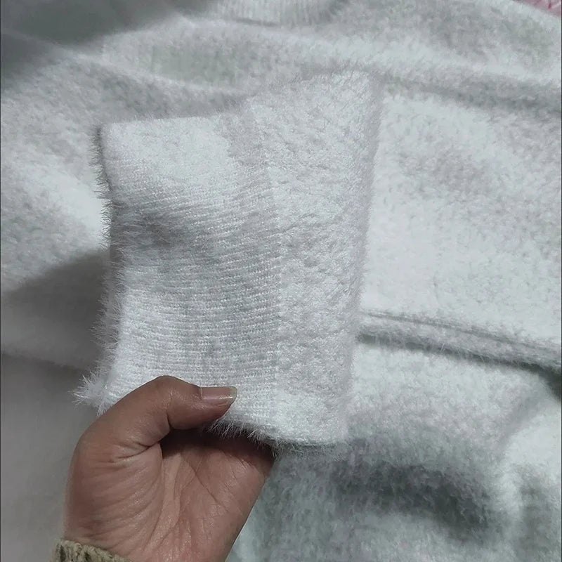 Pure Soul Faux Mink Velvet Knit Cardigan