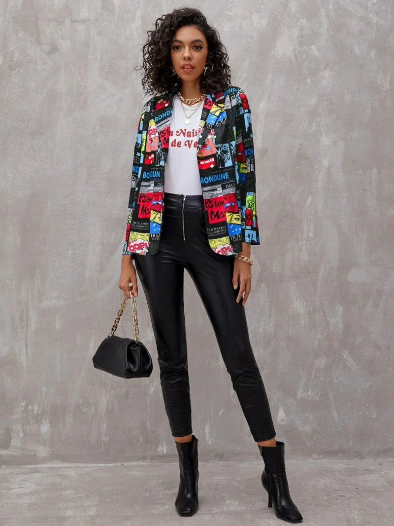 Good News Newspaper Print Blazer