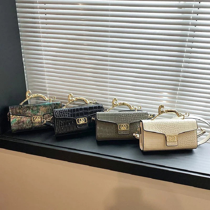 Unique Cat Handle Luxury Eco Leather Shoulder Bag