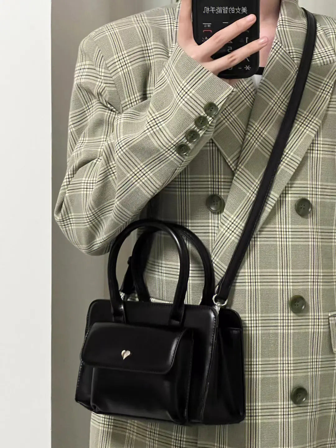 Black Versatile Elegant  Eco Leather Crossbody Bag