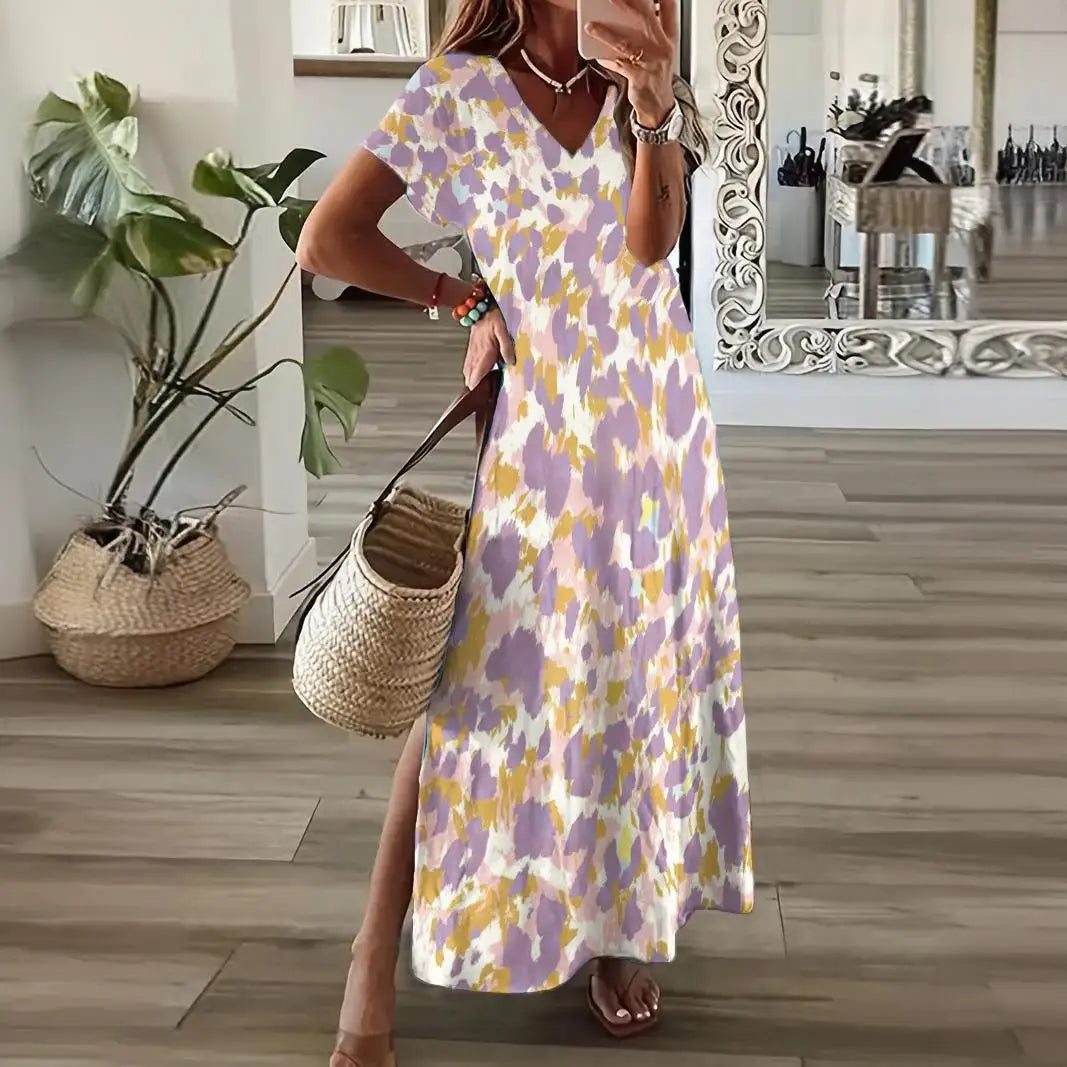 On the Go Short Sleeve Leopard Print Dress