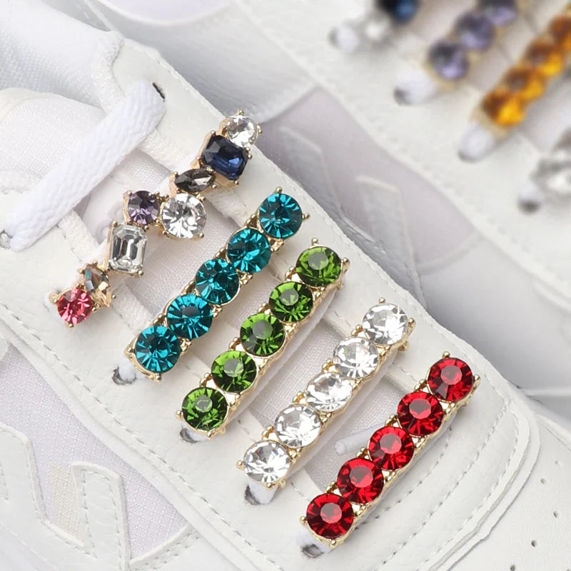 Diamond Decorative Sneakers Shoelaces 1 Piece Shoe Clips