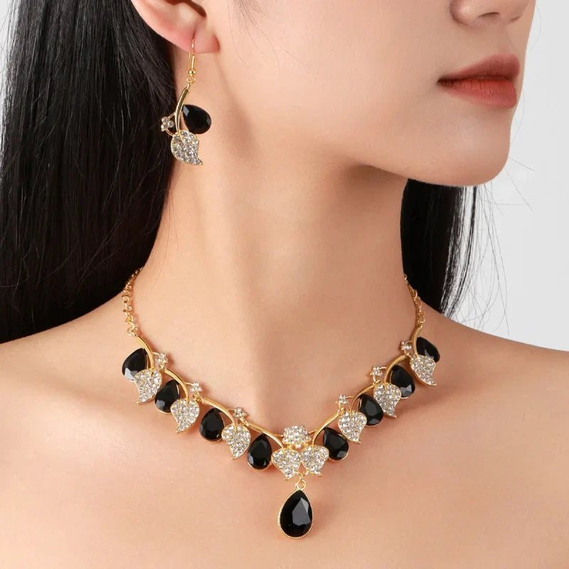 Water Drop CZ Matching Necklace & Earrings Set