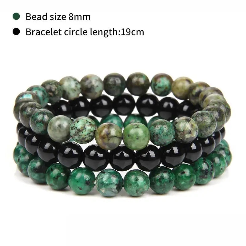 8mm Natural Stone Bracelets - 3 Piece Sets.
