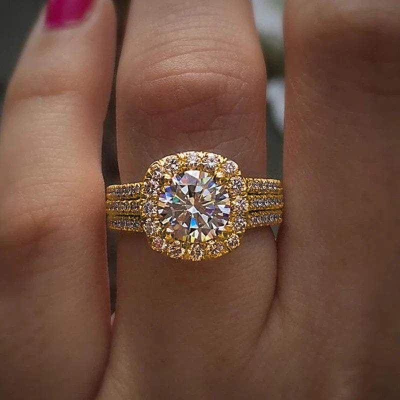 Brilliant CZ Luxury Cocktail Engagement Ring