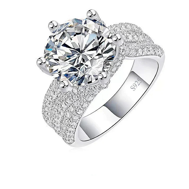 Brilliant 5 Carat Flawless D Color Moissanite Lab Grown Diamond Ring