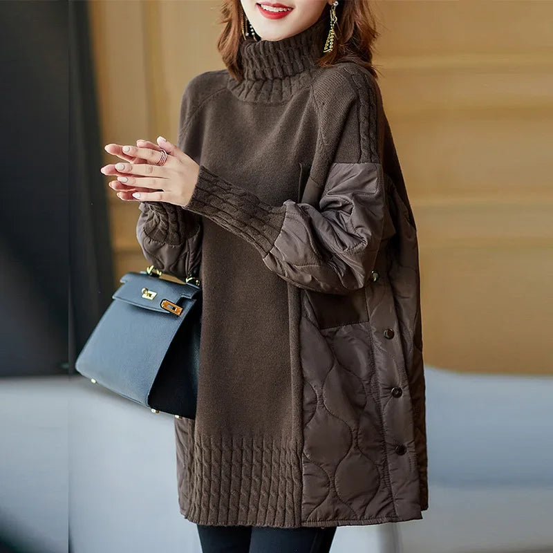 Trendy Knit Top Sweater with  Long Sleeves