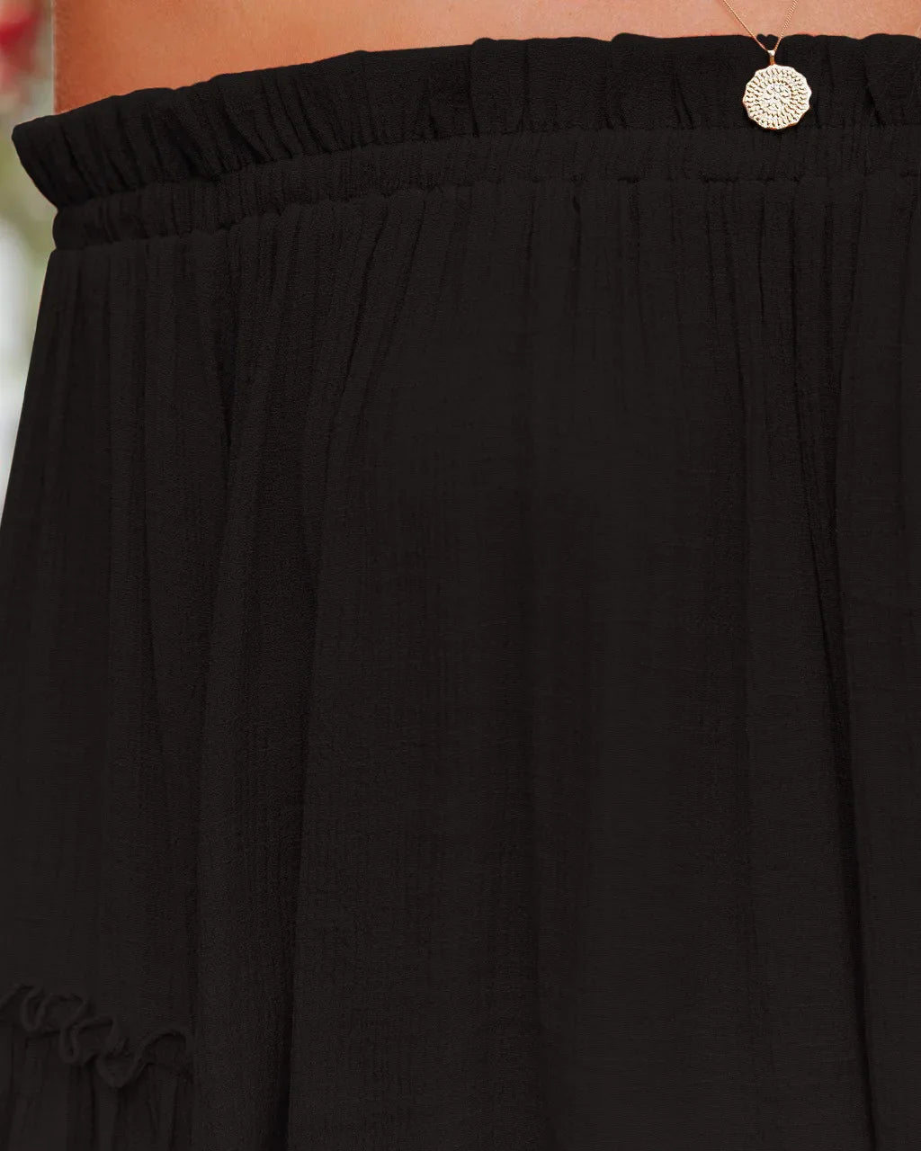 Orange Red  Off Shoulder Flare Long Sleeve Blouse