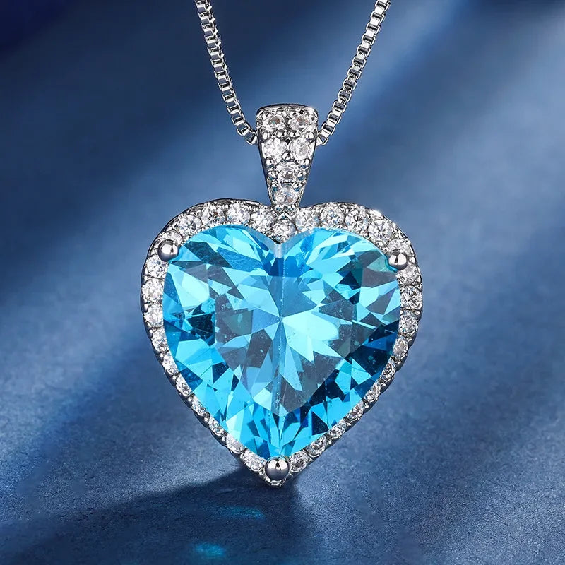 Sterling Silver Heart-shaped Pendant & Earrings Jewelry Set