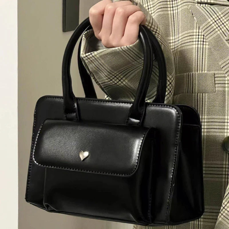 Black Versatile Elegant  Eco Leather Crossbody Bag