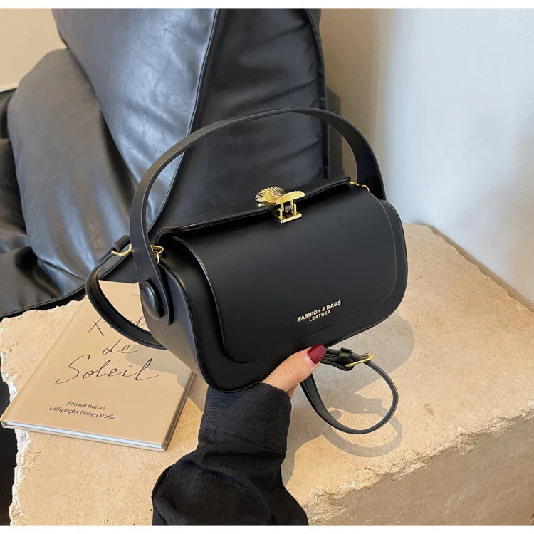 Retro Black Square Crossbody Bag