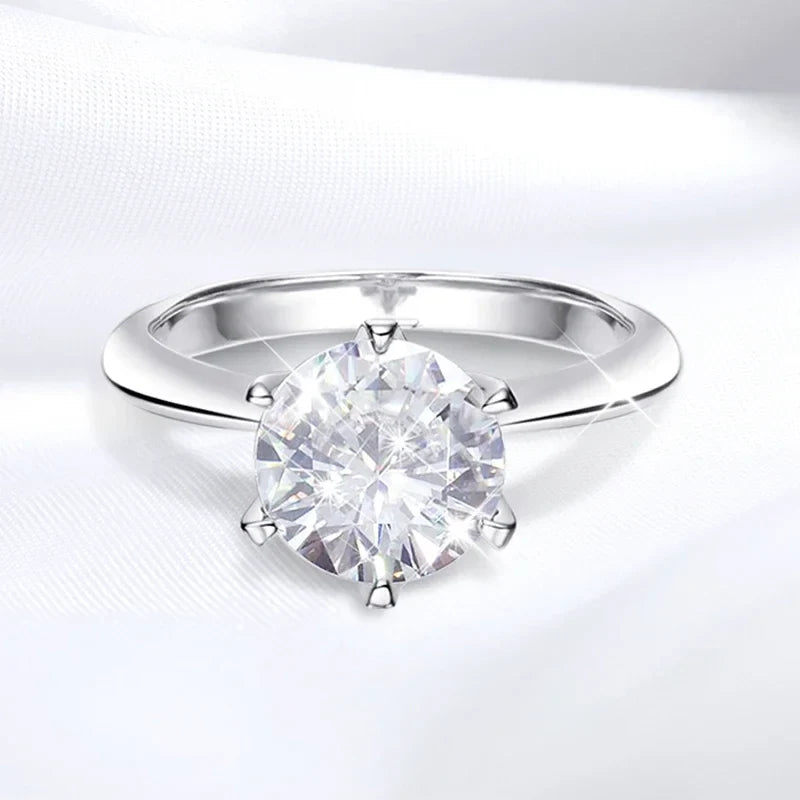 GRA Certified Flawless D Color Moissanite VVS1 Solitaire Ring - Engagement, Promise, Wedding Band