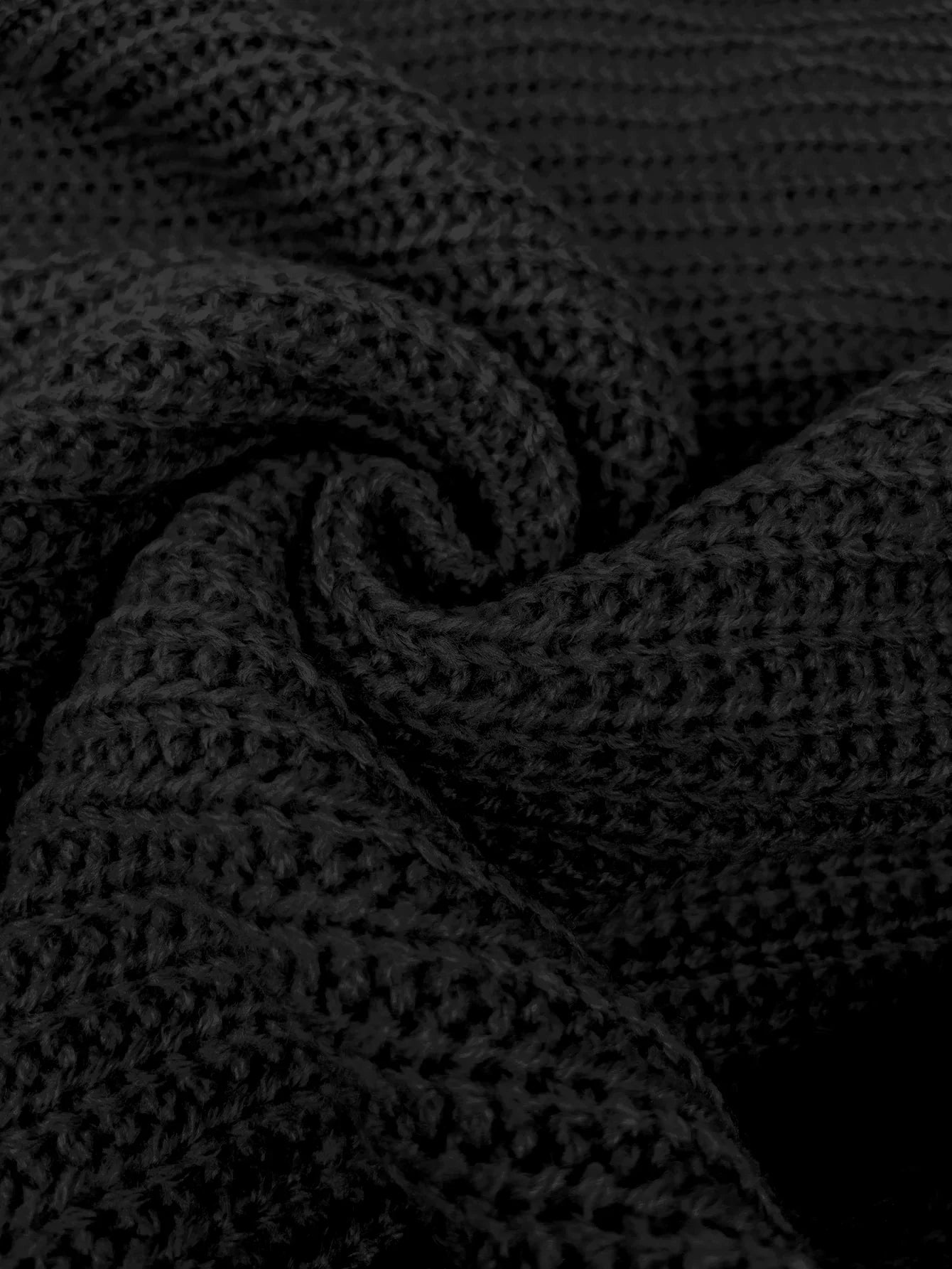 Black Turtleneck Mini Sweater Dress with Lantern Sleeve