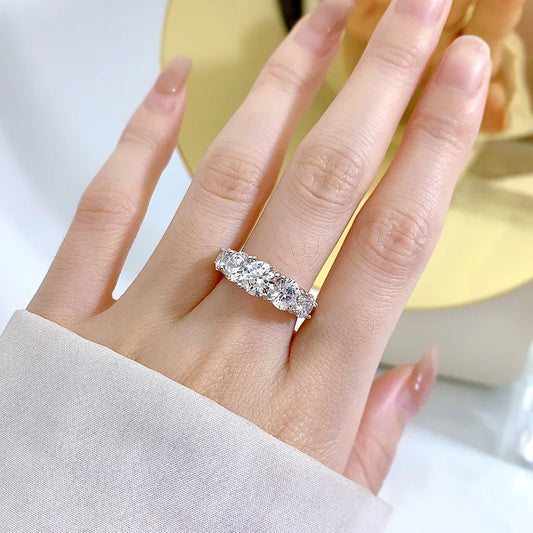 Sparkling Moissanite 5 Stone Diamond Cocktail/Promise Ring