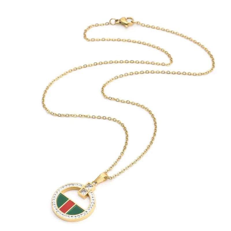 New Fashion Designer Crystal Necklace & Earrings Jewelry Set