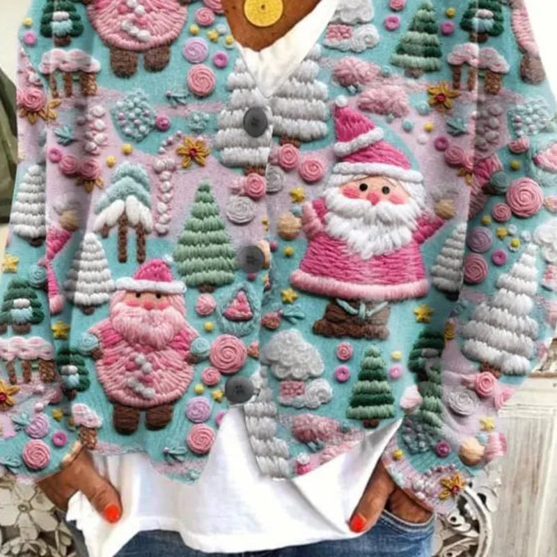 New Designer  Casual Style Christmas Sweater  Cardigan  with Long Sleeve