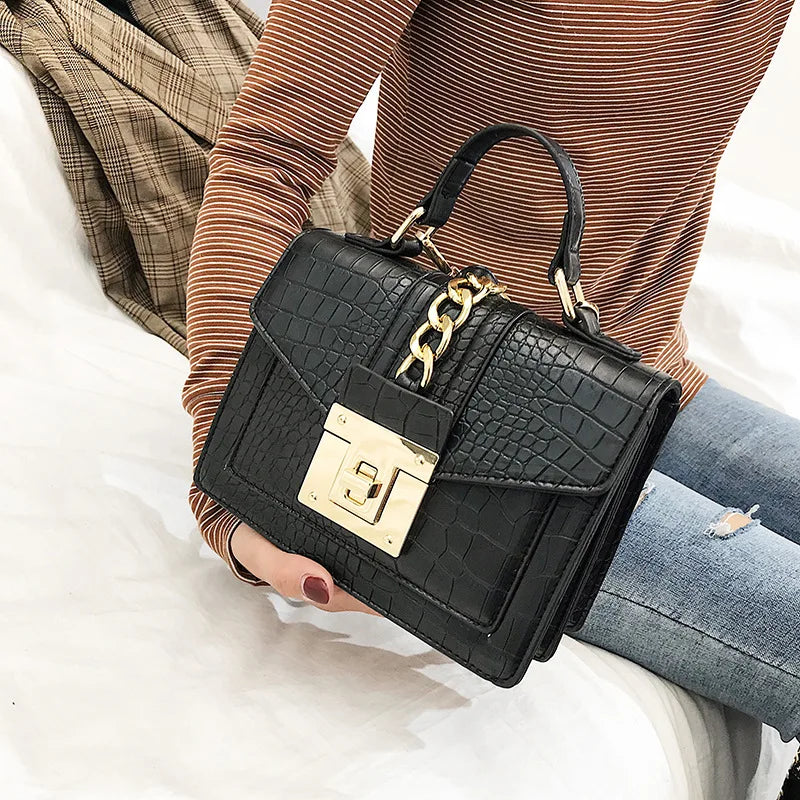 Alligator Pattern Shoulder Bag