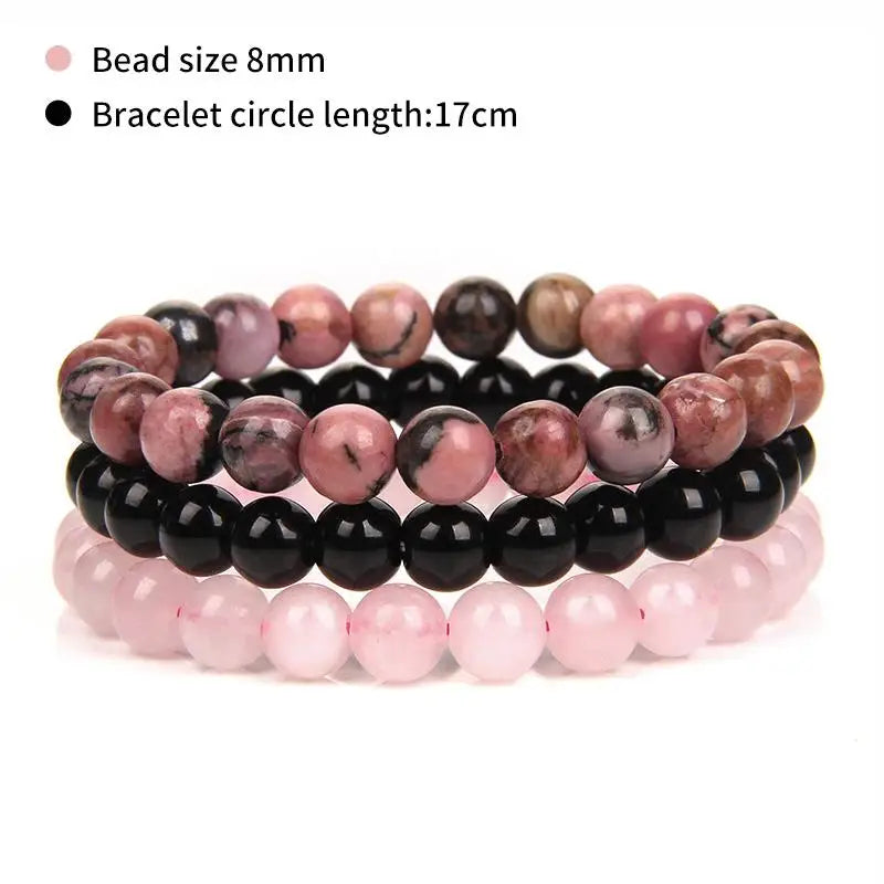 8mm Natural Stone Bracelets - 3 Piece Sets.