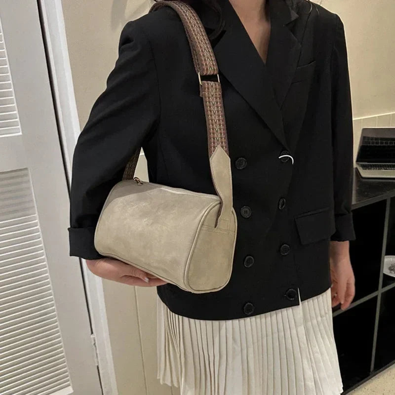 Retro Wide Strap Crossbody Bag