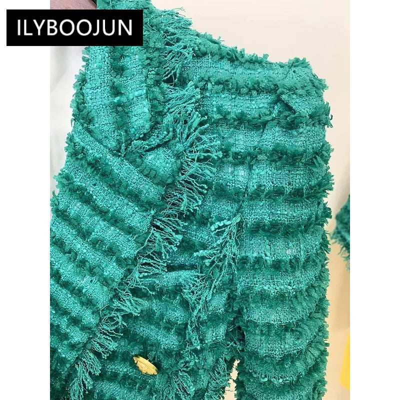 Good Day Thick  Woven Double-Breasted Blazer